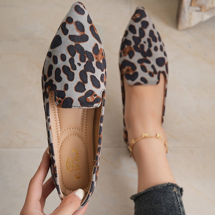 Women's Leopard Print Pointed Flats