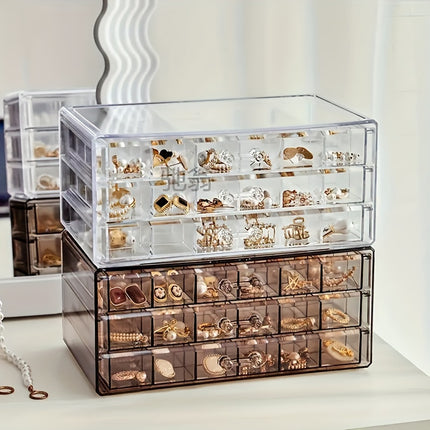 3-Layer Jewelry Organizer with 72 Compartments