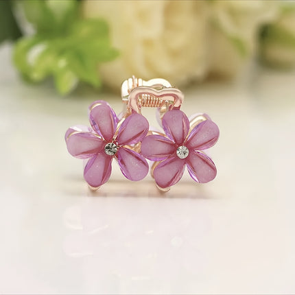 Elegant Crystal Flower Hair Claw – Stylish Alloy Shark Clip