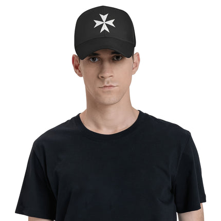 Black Maltese Cross Cap