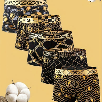 Black Golden Waistband Luxury Boxer Briefs