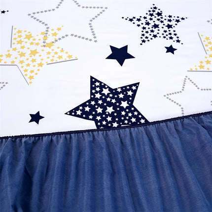 Geometric Star Print 3pcs Bedding Fitted Sheet Set