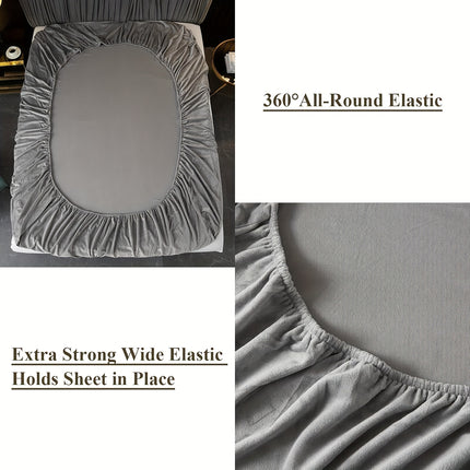 Luxury Velvet Fitted Sheet Set – Ultra-Soft Comfort