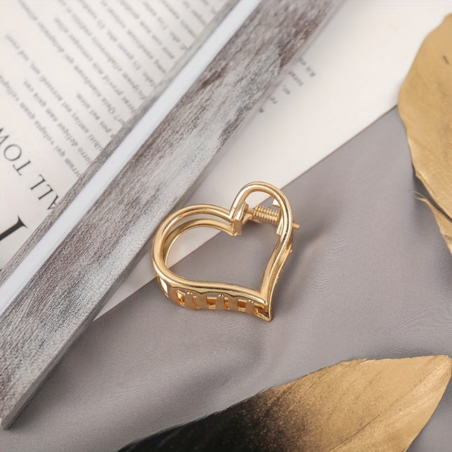Hollow Heart Metal Hair Clips