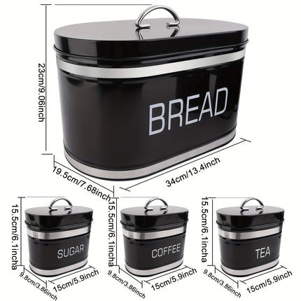 Black Metal Food Canister Set