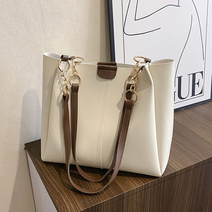 Stylish Faux Leather Tote Bag – Spacious & Versatile - Monti Bargains
