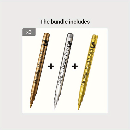 Metallic Brush Marker Set for Crafts