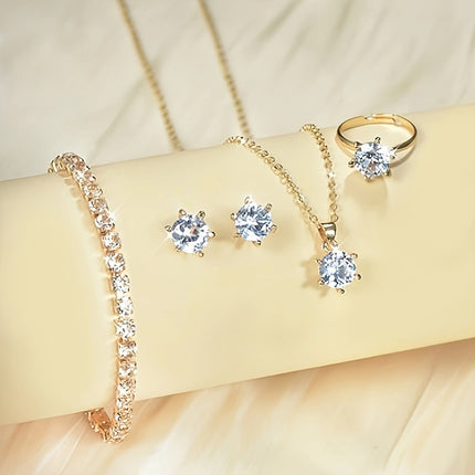 Luxury 4pcs Zirconia Jewelry Set