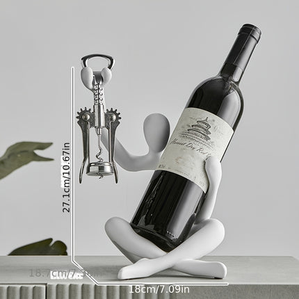 Creative Abstract Character Red Wine Rack – Stylish Storage Ornament