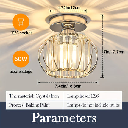 2-Pack Industrial Semi-Flush Mount Ceiling Lights – Metal Cage