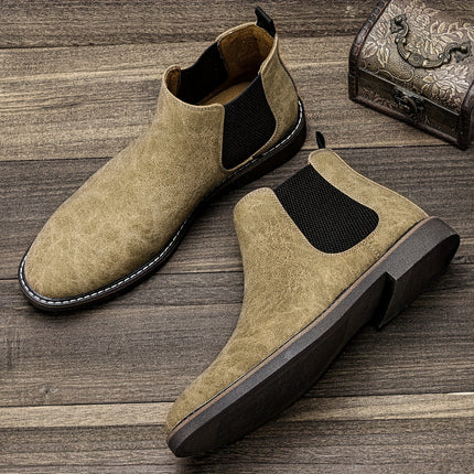 Men’s Brown Elastic Ankle Boots