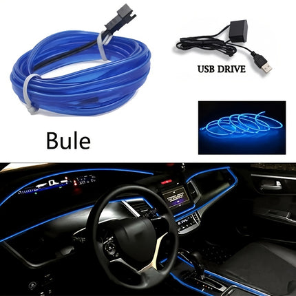 5M Blue Neon LED Car Interior Strip Light