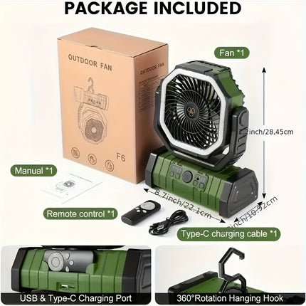 Portable Camping Fan with Light – Cooling Anywhere