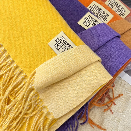 Double-Sided Two-Color Tassel Scarf