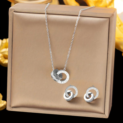Elegant Roman Numeral Jewelry Set