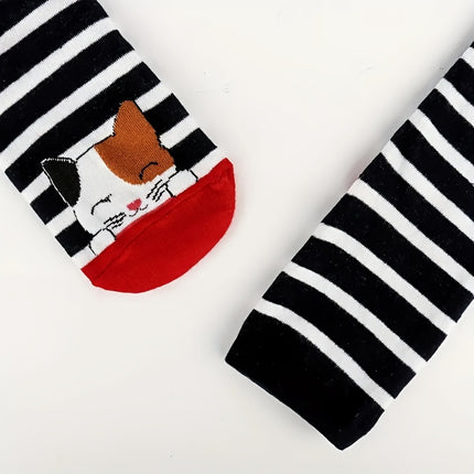 5 Pairs Cartoon Cat Socks