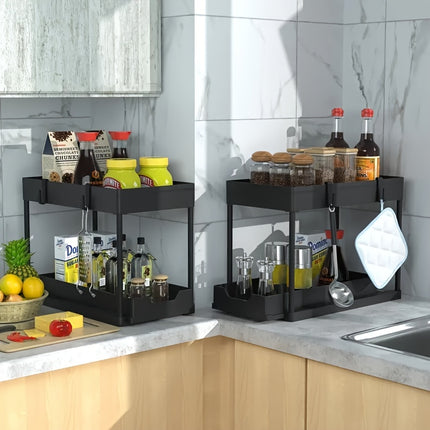 2-Tier Pull-Out Storage Organizer – Multi-Functional