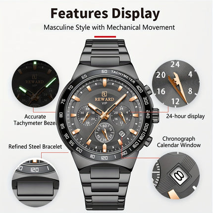 Black Sport Chronograph Quartz Watch