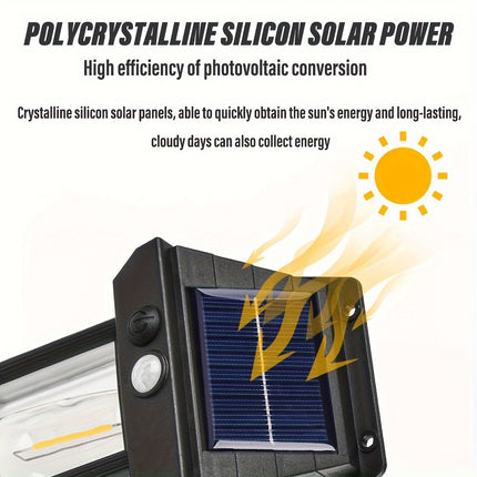 Solar-Powered LED Wall Sconce with Motion Sensor - Outdoor Lighting