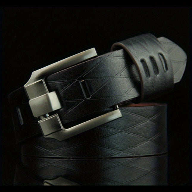 Men's PU Leather Square Pin Buckle Belt