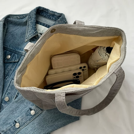 Trendy Corduroy Tote Bag