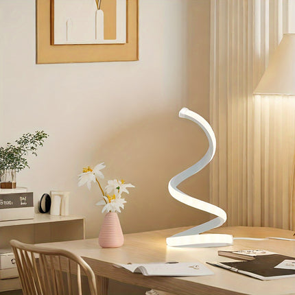 Modern Spiral LED Desk Lamp - Dimmable & Adjustable