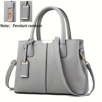 Chic Handbag with Metal Charm