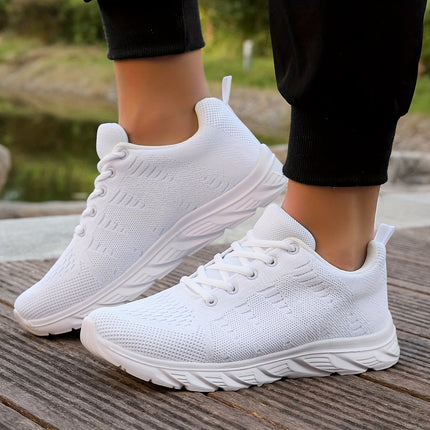Men’s Solid White Breathable Running Shoes