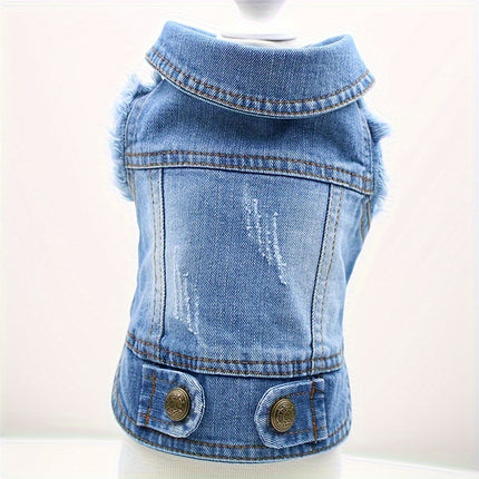 Stylish Dog Denim Vest - Monti Bargains