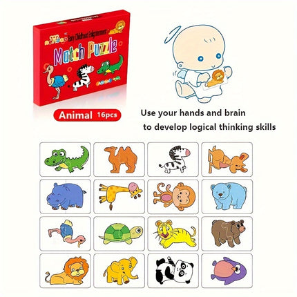 32-Piece Animal & Fruit Puzzle Set - Monti Bargains