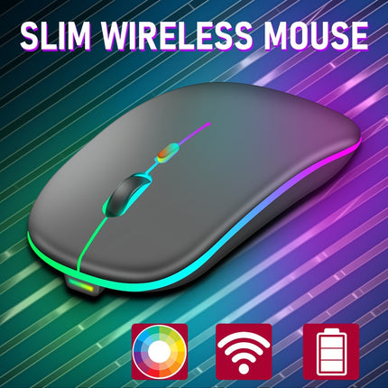 Ergonomic RGB Silent Mouse - Monti Bargains