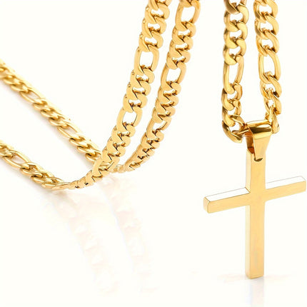 Stainless Steel Men's Cross Necklace