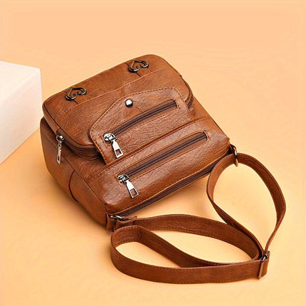 Retro Heart Decor Crossbody Bag