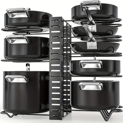 Upgraded 8-Tier Metal Pot Rack with Hooks