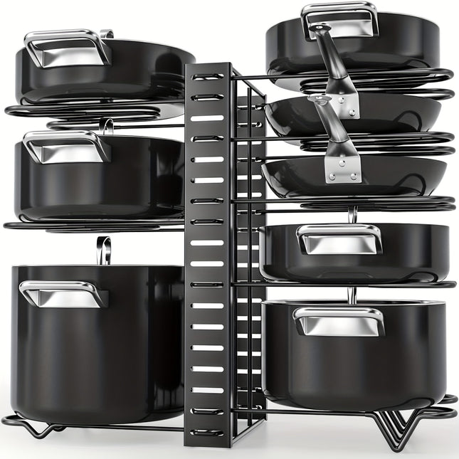 Upgraded 8-Tier Metal Pot Rack with Hooks