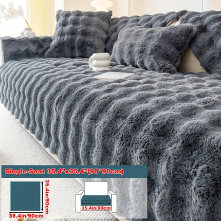 Luxurious Faux Rabbit Fur Sofa Cover - Soft & Cozy