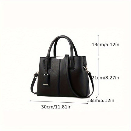 Large Gray PU Tote Bag