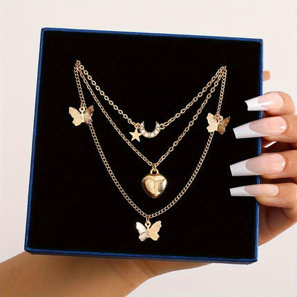 11pcs Faux Pearl & Rhinestone Necklace Set