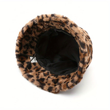 Leopard Print Plush Hat