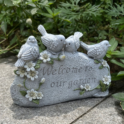 Welcome to Our Garden" Resin Statue Decor