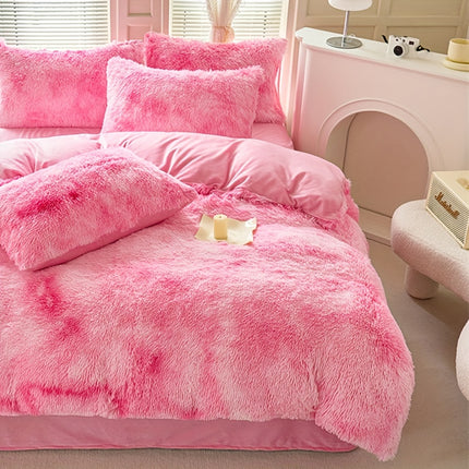 Tie-Dye Plush Duvet Cover Set - Soft & Cozy