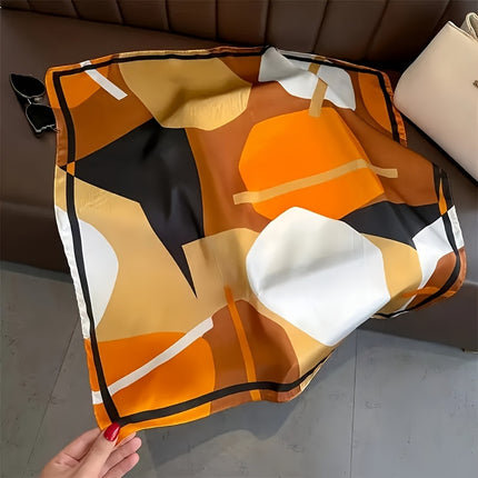 Luxurious Satin Geometric Square Scarf