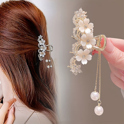 Elegant Camellia Tassel Claw Clip
