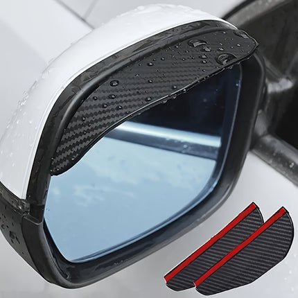 Carbon Fiber Rearview Mirror Rain Shields - Set of 2