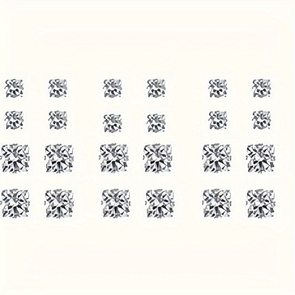 Elegant Square Zirconia Stud Earrings