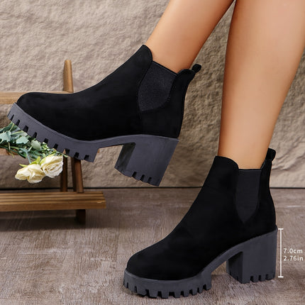 Stylish Chelsea Block Heel Boots