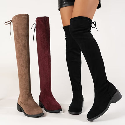 Women's Drawstring Over-The-Knee Boots