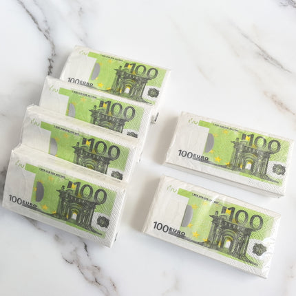 3-Pack 100 Euro Printed Napkins