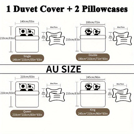 3pcs Ethnic Style Duvet Cover Set - Soft All-Season Bedding