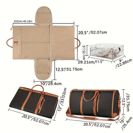 Large Capacity PU Leather Duffel Bag
